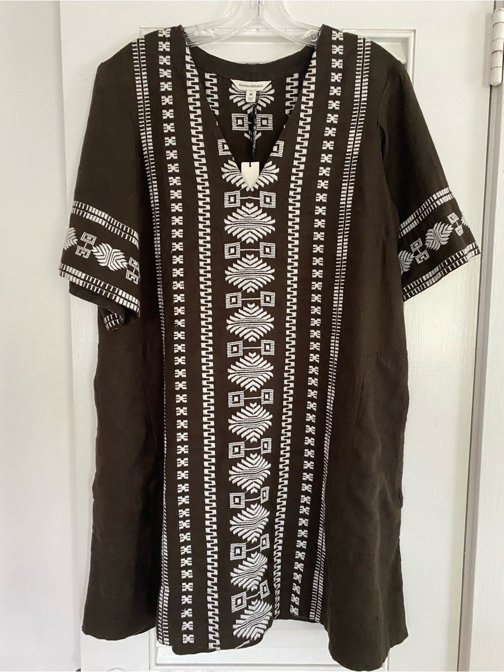 Banana Republic Embroidered Linen Mini Dress
